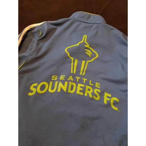 VTG ADIDAS Climalite SEATTLE SOUNDERS FC Training Zip Track Jacket Jersey Large - Picture 4 of 15